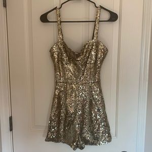Gold Sequins Romper